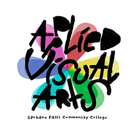 Applied Visual Arts colorful flower emblem